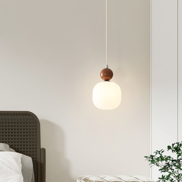 Contemporary Nordic Resin PE Ball Pendant Light for Bedside
