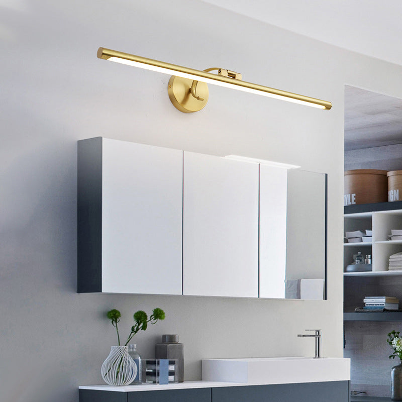Modern Minimalist Copper LED Wall Sconce for Bathroom Vanity Lighting