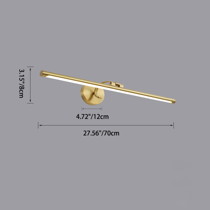 Modern Minimalist Copper LED Wall Sconce for Bathroom Vanity Lighting