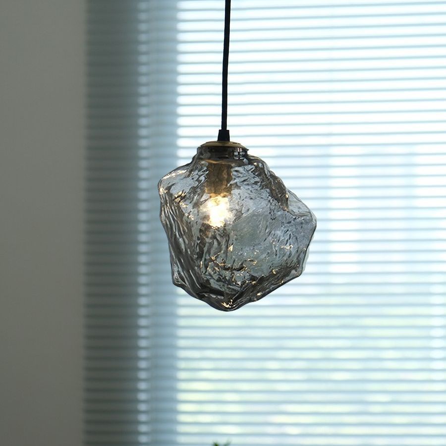 Modern Minimalist Metal Glass Pendant Light for Bedside