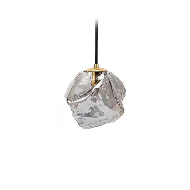 Modern Minimalist Metal Glass Pendant Light for Bedside