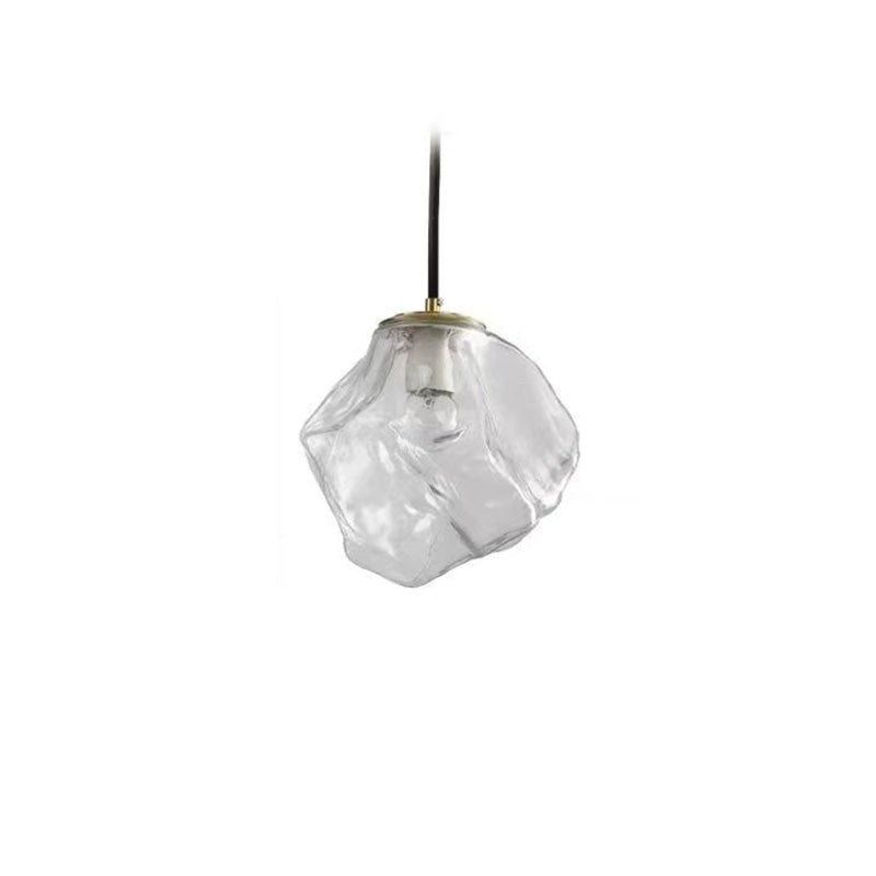 Modern Minimalist Metal Glass Pendant Light for Bedside
