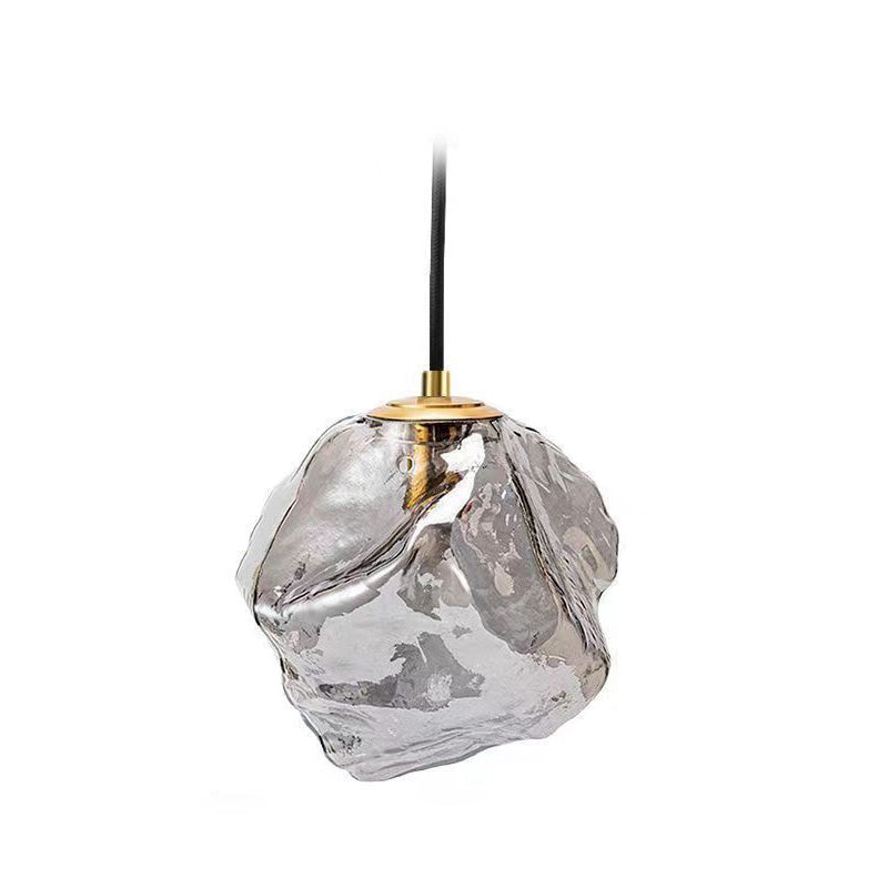 Modern Minimalist Metal Glass Pendant Light for Bedside