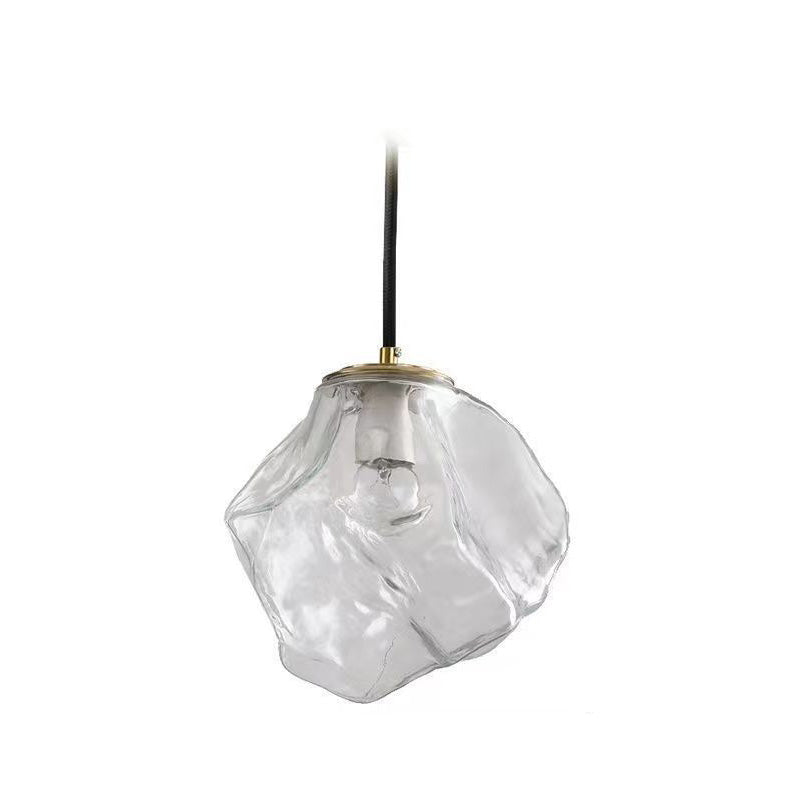 Modern Minimalist Metal Glass Pendant Light for Bedside