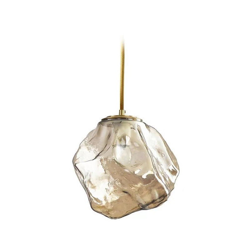 Modern Minimalist Metal Glass Pendant Light for Bedside
