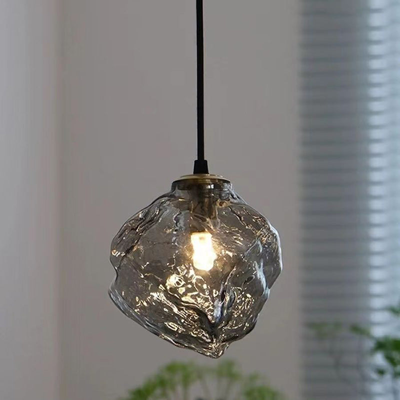 Modern Minimalist Metal Glass Pendant Light for Bedside