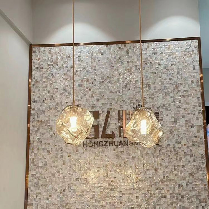 Modern Minimalist Metal Glass Pendant Light for Bedside