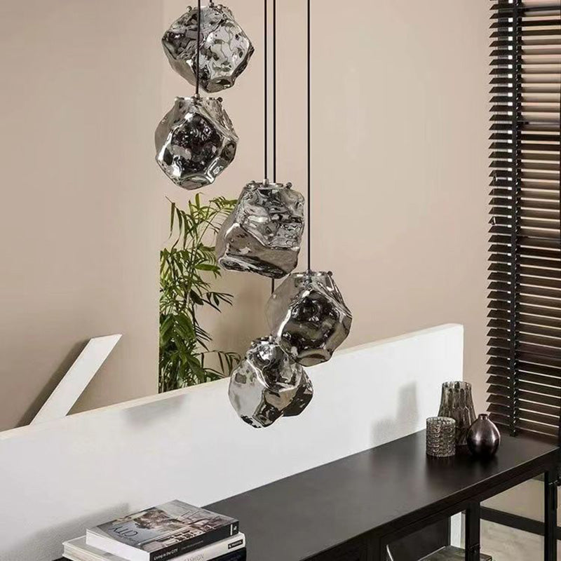 Modern Minimalist Metal Glass Pendant Light for Bedside