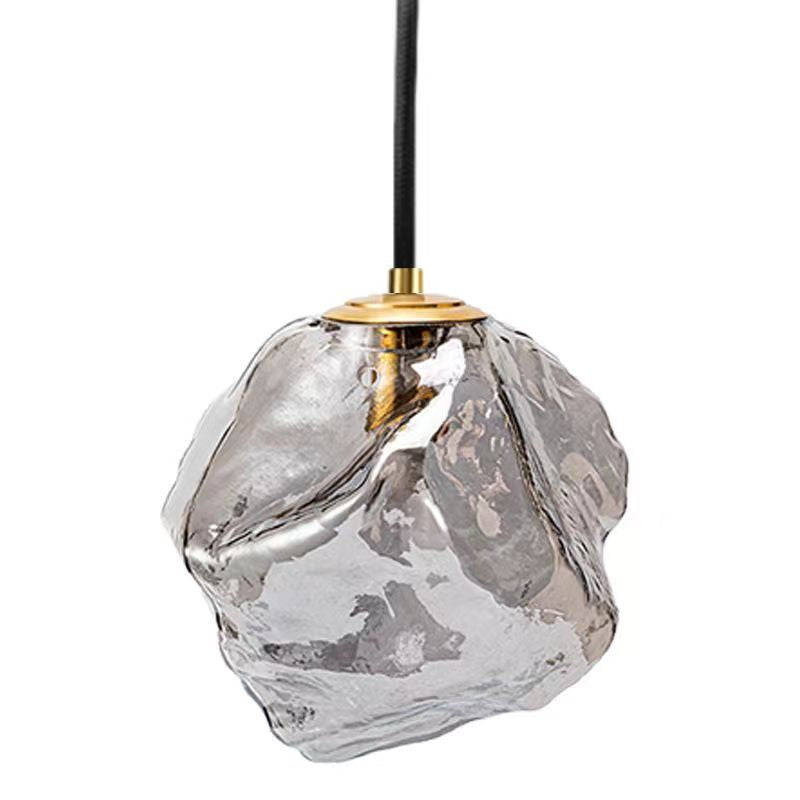Modern Minimalist Metal Glass Pendant Light for Bedside