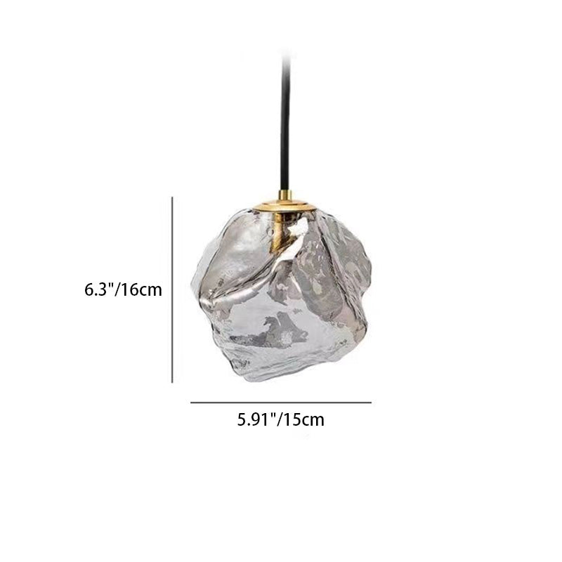 Modern Minimalist Metal Glass Pendant Light for Bedside