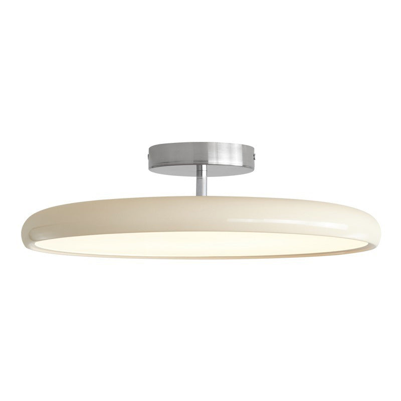 Modern Minimalist LED Semi-Flush Mount Ceiling Light - Adjustable Round Design for Bedroom