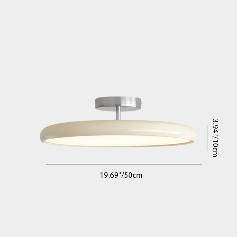 Modern Minimalist LED Semi-Flush Mount Ceiling Light - Adjustable Round Design for Bedroom
