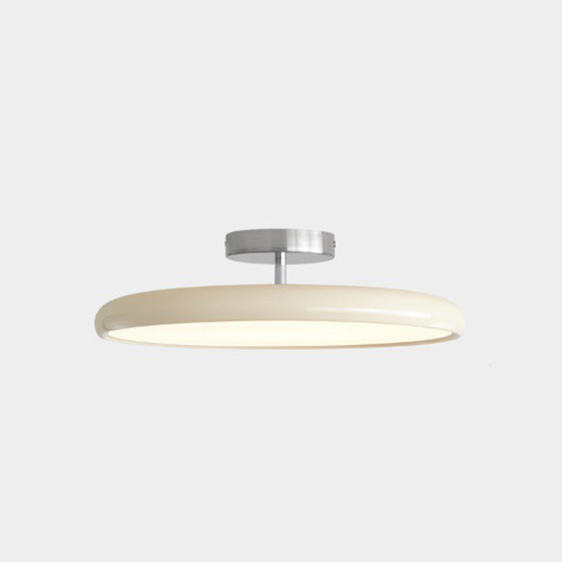 Modern Minimalist LED Semi-Flush Mount Ceiling Light - Adjustable Round Design for Bedroom