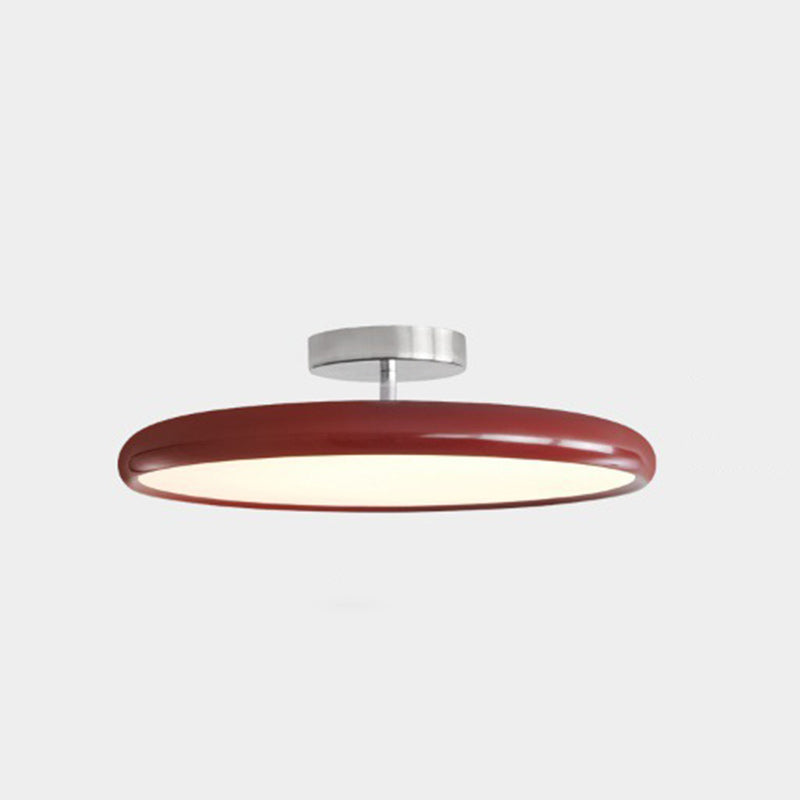 Modern Minimalist LED Semi-Flush Mount Ceiling Light - Adjustable Round Design for Bedroom