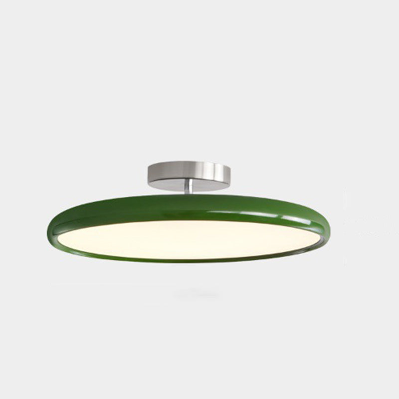 Modern Minimalist LED Semi-Flush Mount Ceiling Light - Adjustable Round Design for Bedroom