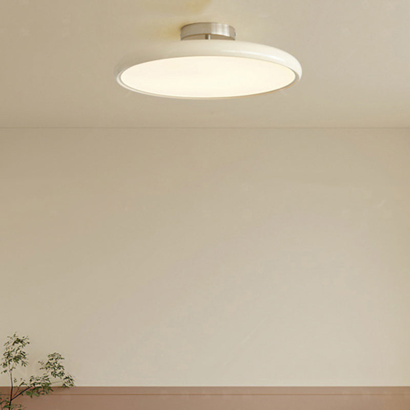 Modern Minimalist LED Semi-Flush Mount Ceiling Light - Adjustable Round Design for Bedroom
