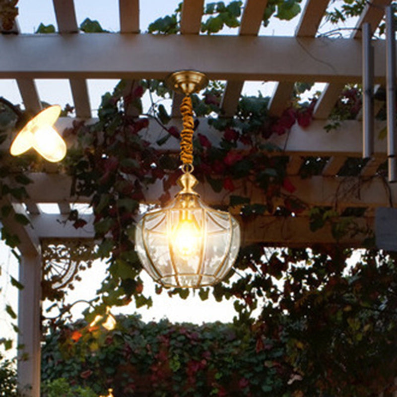 Modern Mid-Century Waterproof Copper Glazed Rhombic Cylinder Chandelier - 1/3/4 Light for Outdoor Patio