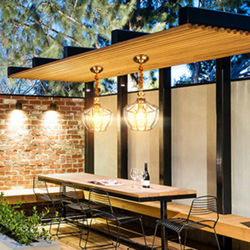 Modern Mid-Century Waterproof Copper Glazed Rhombic Cylinder Chandelier - 1/3/4 Light for Outdoor Patio