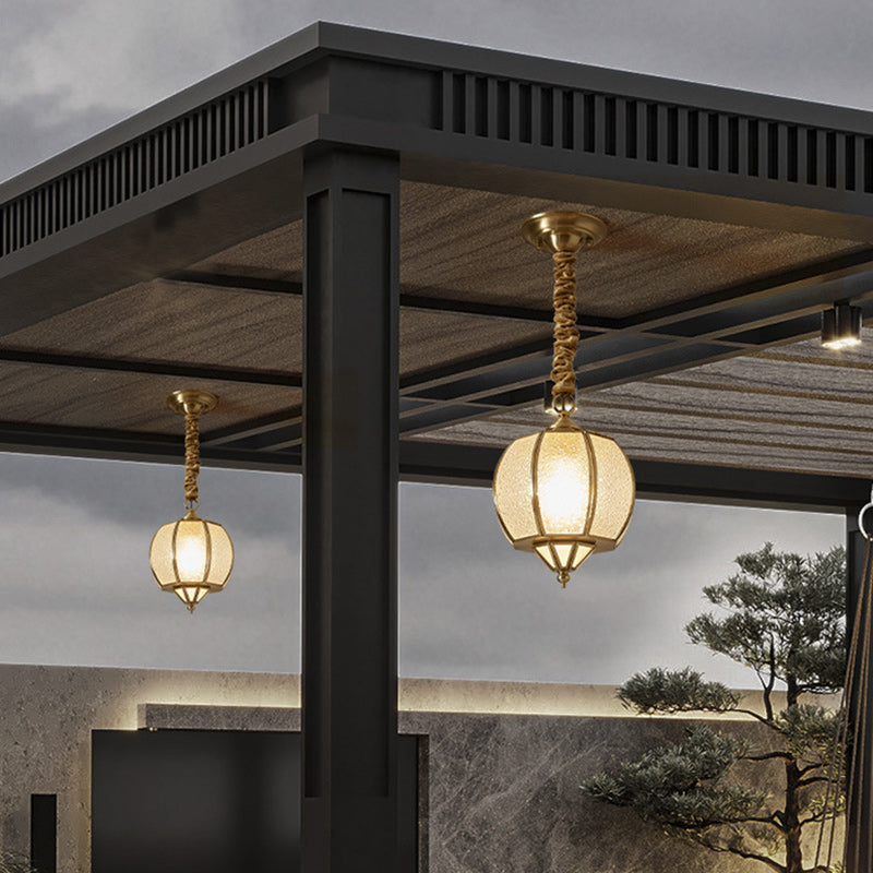 Modern Mid-Century Waterproof Copper Glazed Rhombic Cylinder Chandelier - 1/3/4 Light for Outdoor Patio