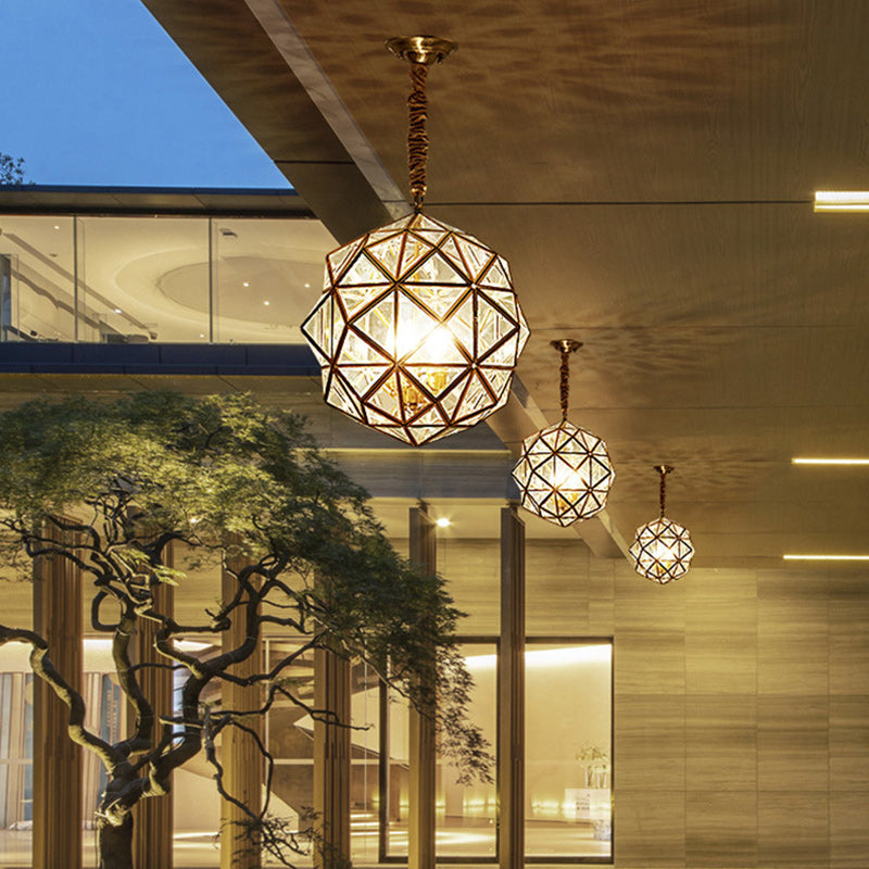 Modern Mid-Century Waterproof Copper Glazed Rhombic Cylinder Chandelier - 1/3/4 Light for Outdoor Patio