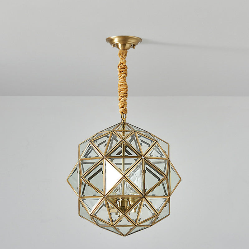 Modern Mid-Century Waterproof Copper Glazed Rhombic Cylinder Chandelier - 1/3/4 Light for Outdoor Patio
