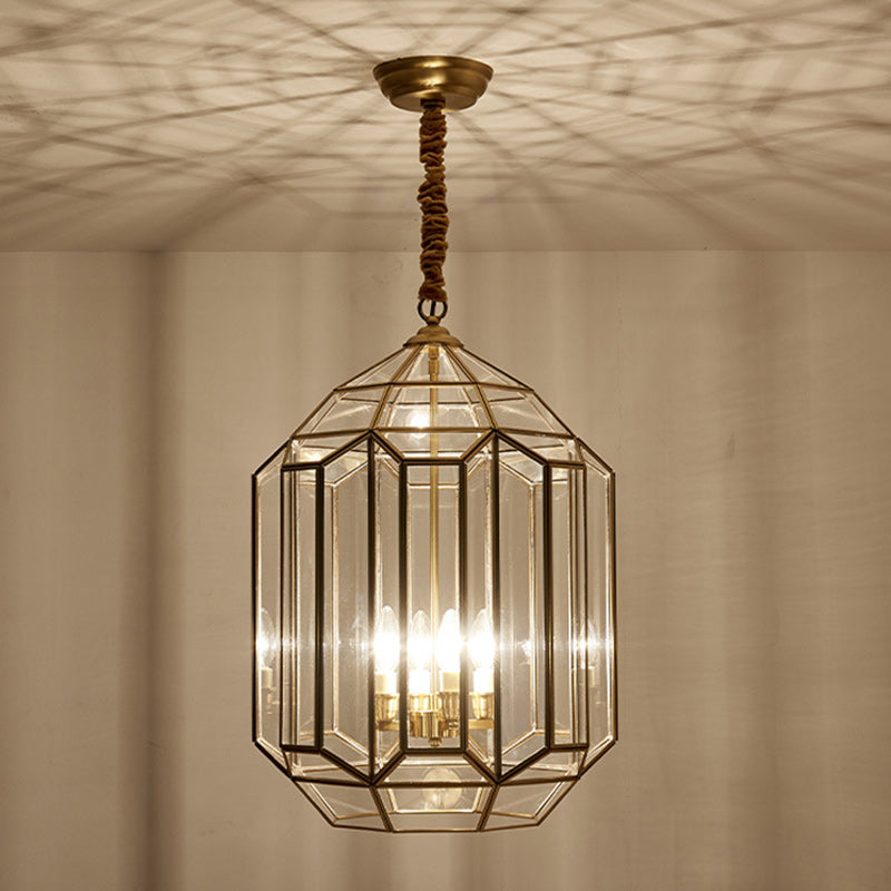 Modern Mid-Century Waterproof Copper Glazed Rhombic Cylinder Chandelier - 1/3/4 Light for Outdoor Patio