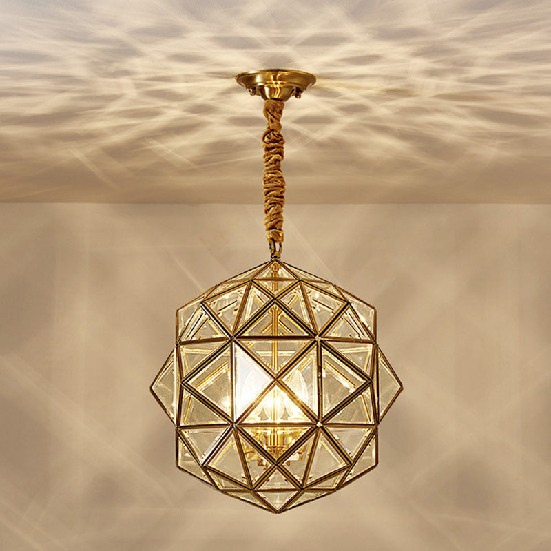 Modern Mid-Century Waterproof Copper Glazed Rhombic Cylinder Chandelier - 1/3/4 Light for Outdoor Patio