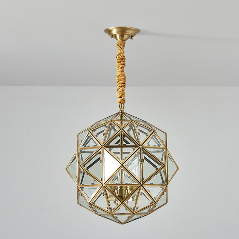 Modern Mid-Century Waterproof Copper Glazed Rhombic Cylinder Chandelier - 1/3/4 Light for Outdoor Patio