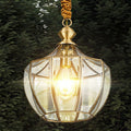 Modern Mid-Century Waterproof Copper Glazed Rhombic Cylinder Chandelier - 1/3/4 Light for Outdoor Patio