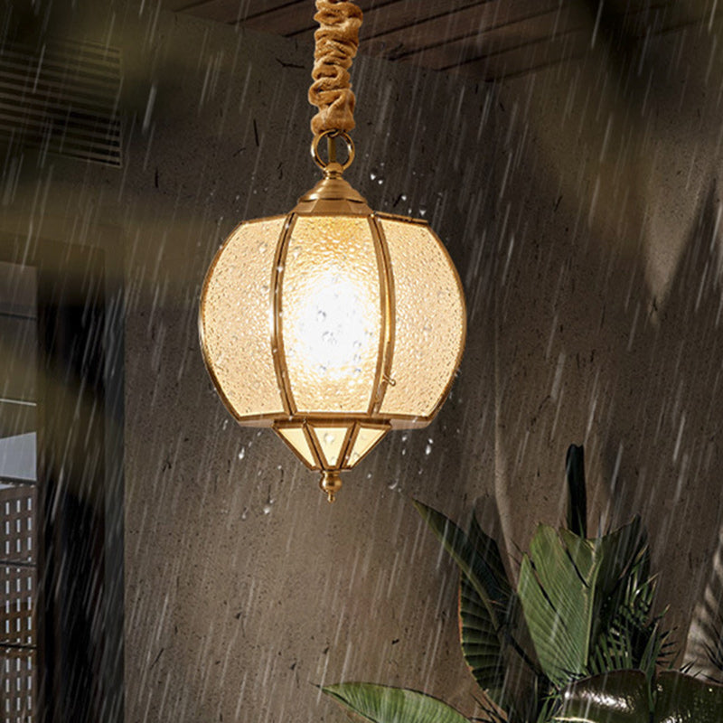 Modern Mid-Century Waterproof Copper Glazed Rhombic Cylinder Chandelier - 1/3/4 Light for Outdoor Patio