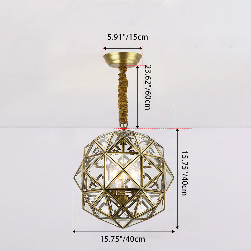 Modern Mid-Century Waterproof Copper Glazed Rhombic Cylinder Chandelier - 1/3/4 Light for Outdoor Patio