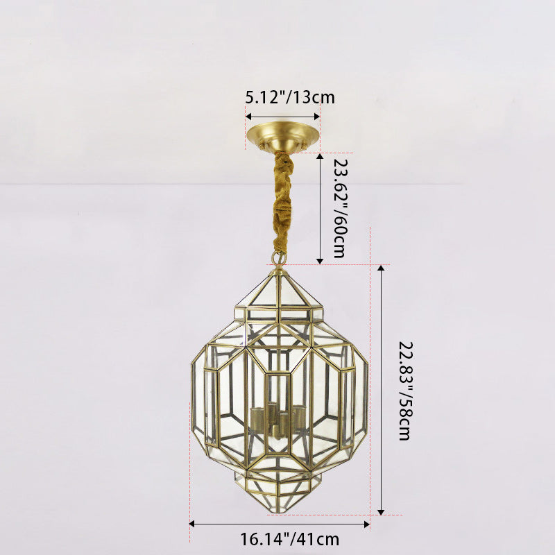 Modern Mid-Century Waterproof Copper Glazed Rhombic Cylinder Chandelier - 1/3/4 Light for Outdoor Patio