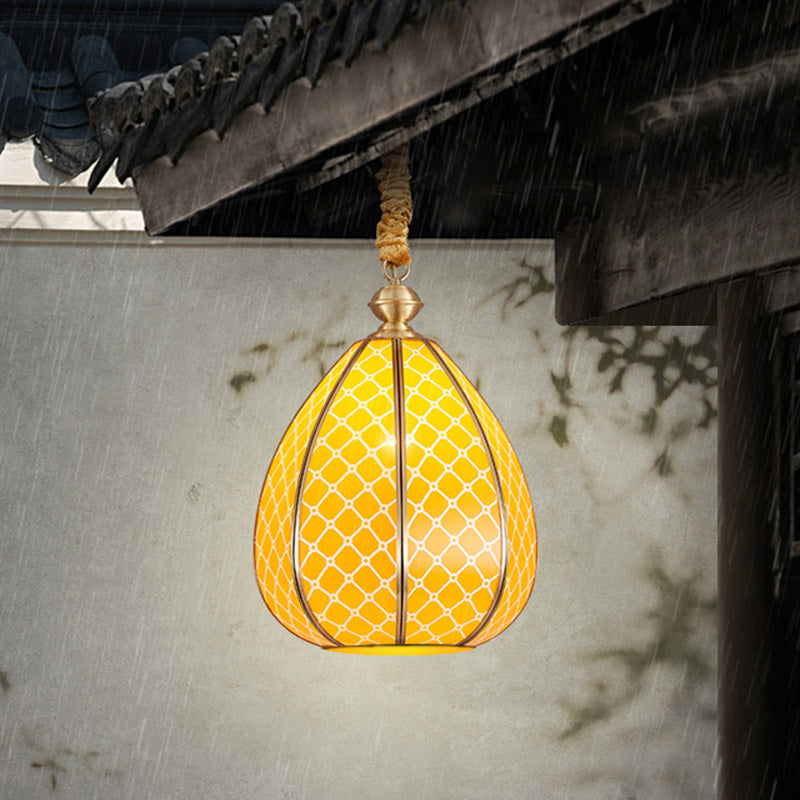 Modern Mid-Century Waterproof Copper Glazed Rhombic Cylinder Chandelier - 1/3/4 Light for Outdoor Patio