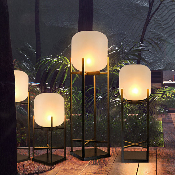 Modern Solar Waterproof LED Floor Lamp for Outdoor Patio - Stainless Steel & Acrylic Design
