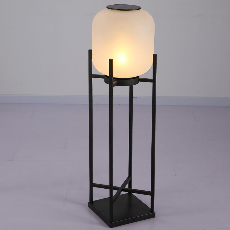 Modern Solar Waterproof LED Floor Lamp for Outdoor Patio - Stainless Steel & Acrylic Design