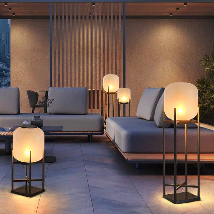 Modern Solar Waterproof LED Floor Lamp for Outdoor Patio - Stainless Steel & Acrylic Design