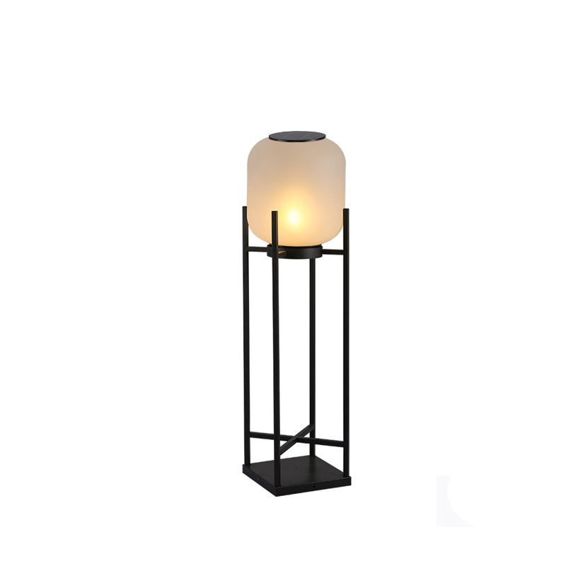 Modern Solar Waterproof LED Floor Lamp for Outdoor Patio - Stainless Steel & Acrylic Design