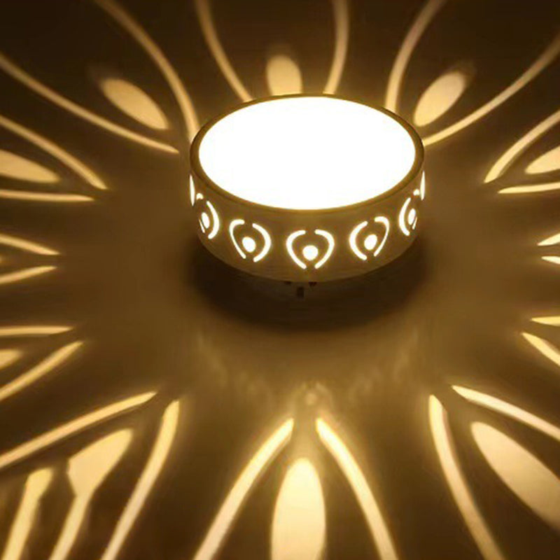 Contemporary Nordic Iron Acrylic Round LED Flush Mount Ceiling Light - Hallway Fixture