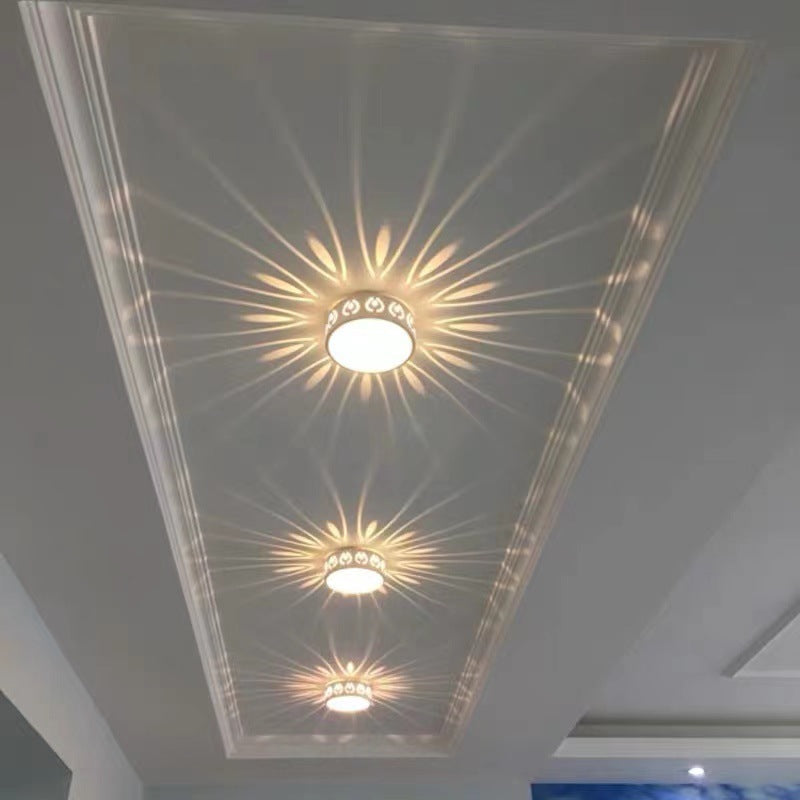 Contemporary Nordic Iron Acrylic Round LED Flush Mount Ceiling Light - Hallway Fixture