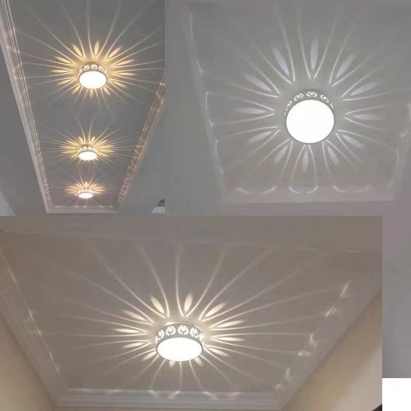 Contemporary Nordic Iron Acrylic Round LED Flush Mount Ceiling Light - Hallway Fixture