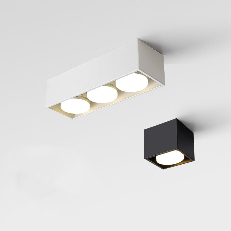 Modern Minimalist Iron Square Downlight Flush Mount Ceiling Light - 1/2/3/4-Light Design for Living Room