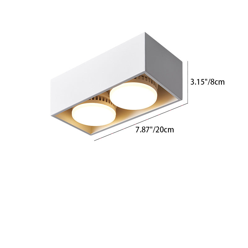 Modern Minimalist Iron Square Downlight Flush Mount Ceiling Light - 1/2/3/4-Light Design for Living Room