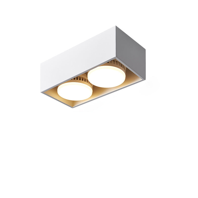 Modern Minimalist Iron Square Downlight Flush Mount Ceiling Light - 1/2/3/4-Light Design for Living Room