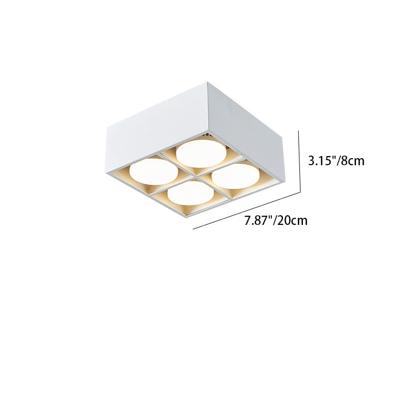 Modern Minimalist Iron Square Downlight Flush Mount Ceiling Light - 1/2/3/4-Light Design for Living Room