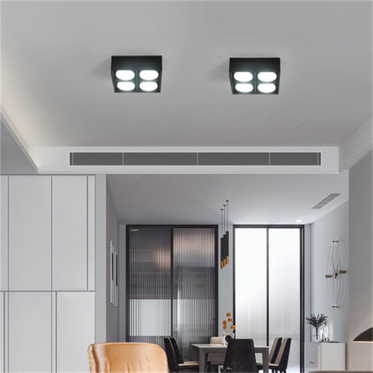 Modern Minimalist Iron Square Downlight Flush Mount Ceiling Light - 1/2/3/4-Light Design for Living Room