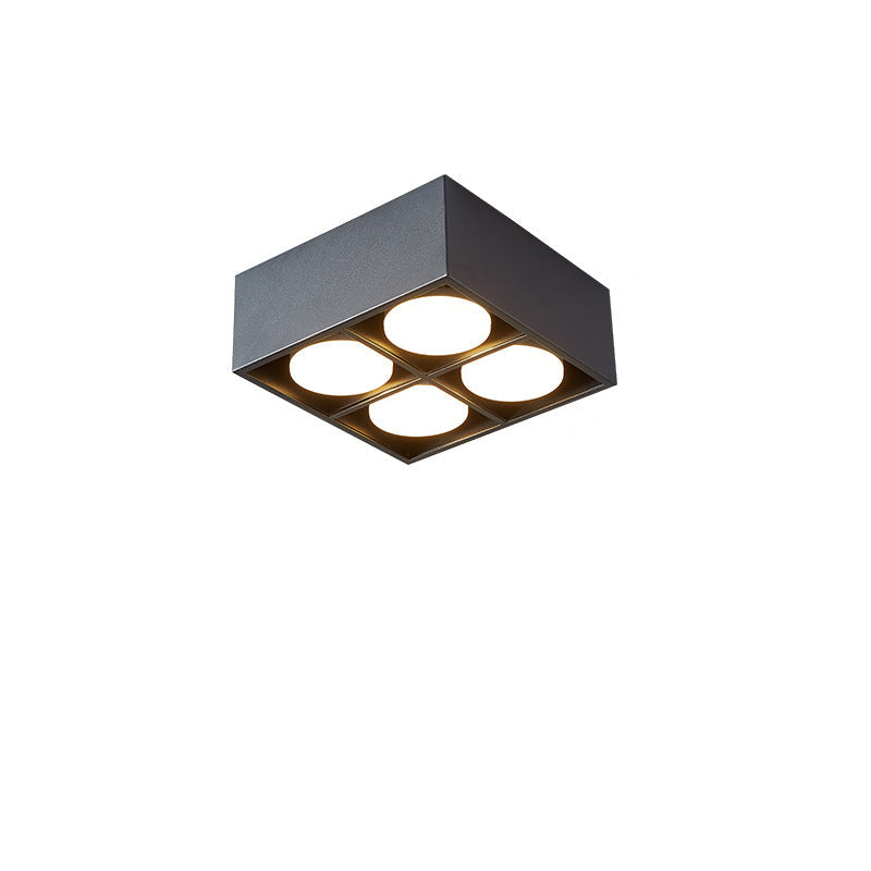 Modern Minimalist Iron Square Downlight Flush Mount Ceiling Light - 1/2/3/4-Light Design for Living Room