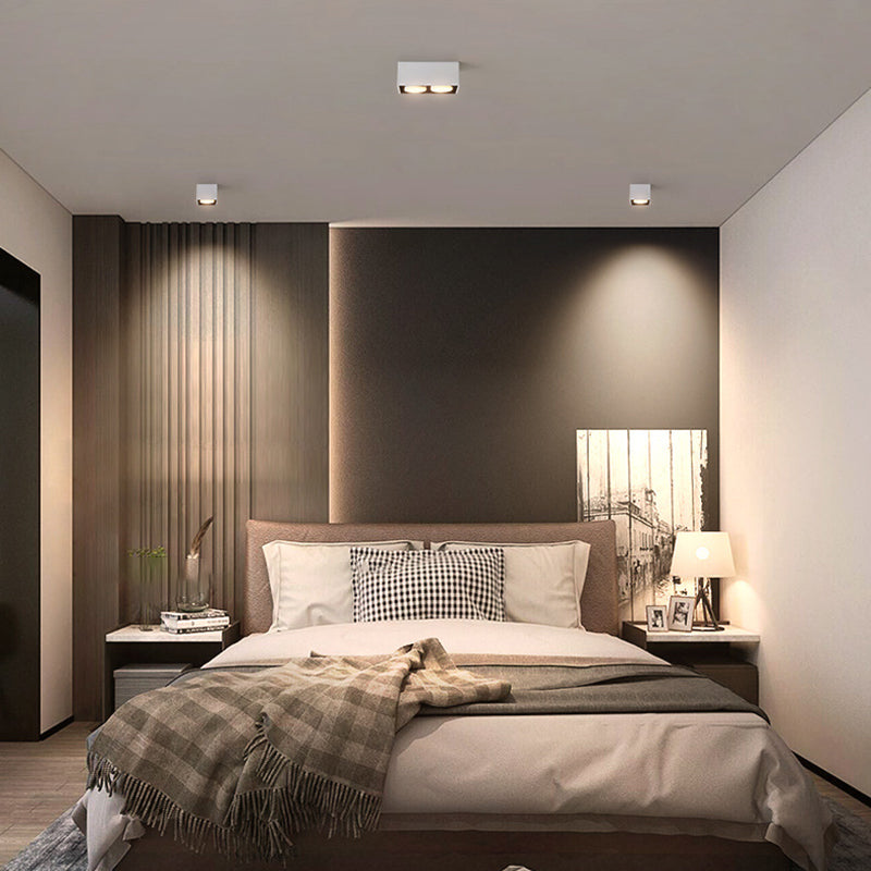 Modern Minimalist Iron Square Downlight Flush Mount Ceiling Light - 1/2/3/4-Light Design for Living Room