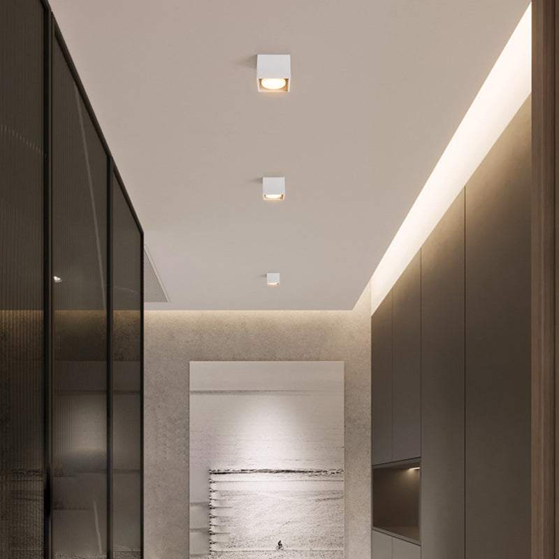 Modern Minimalist Iron Square Downlight Flush Mount Ceiling Light - 1/2/3/4-Light Design for Living Room