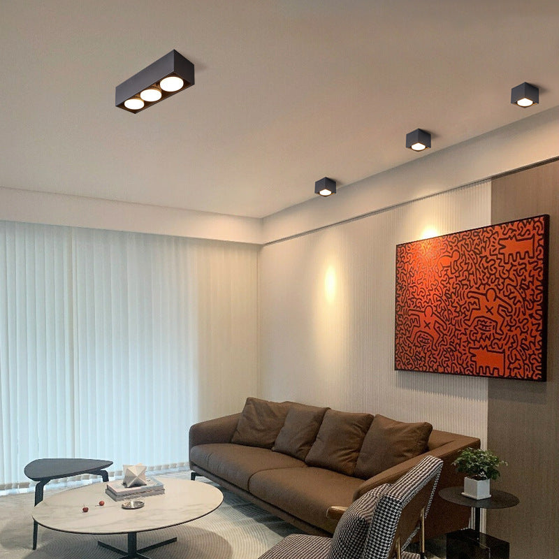 Modern Minimalist Iron Square Downlight Flush Mount Ceiling Light - 1/2/3/4-Light Design for Living Room