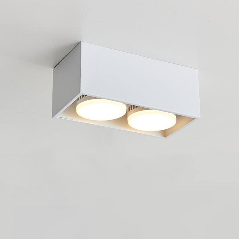 Modern Minimalist Iron Square Downlight Flush Mount Ceiling Light - 1/2/3/4-Light Design for Living Room